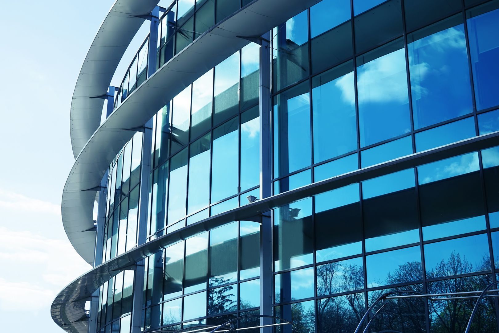 Foiled windows on a building